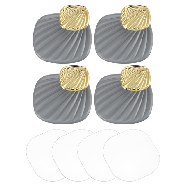 Unique Bargains Towel Hooks, 4Pcs Stainless Steel Wall Hooks/Adhesive Hooks, Robe Hooks Decorative for Kitchen (Grey)