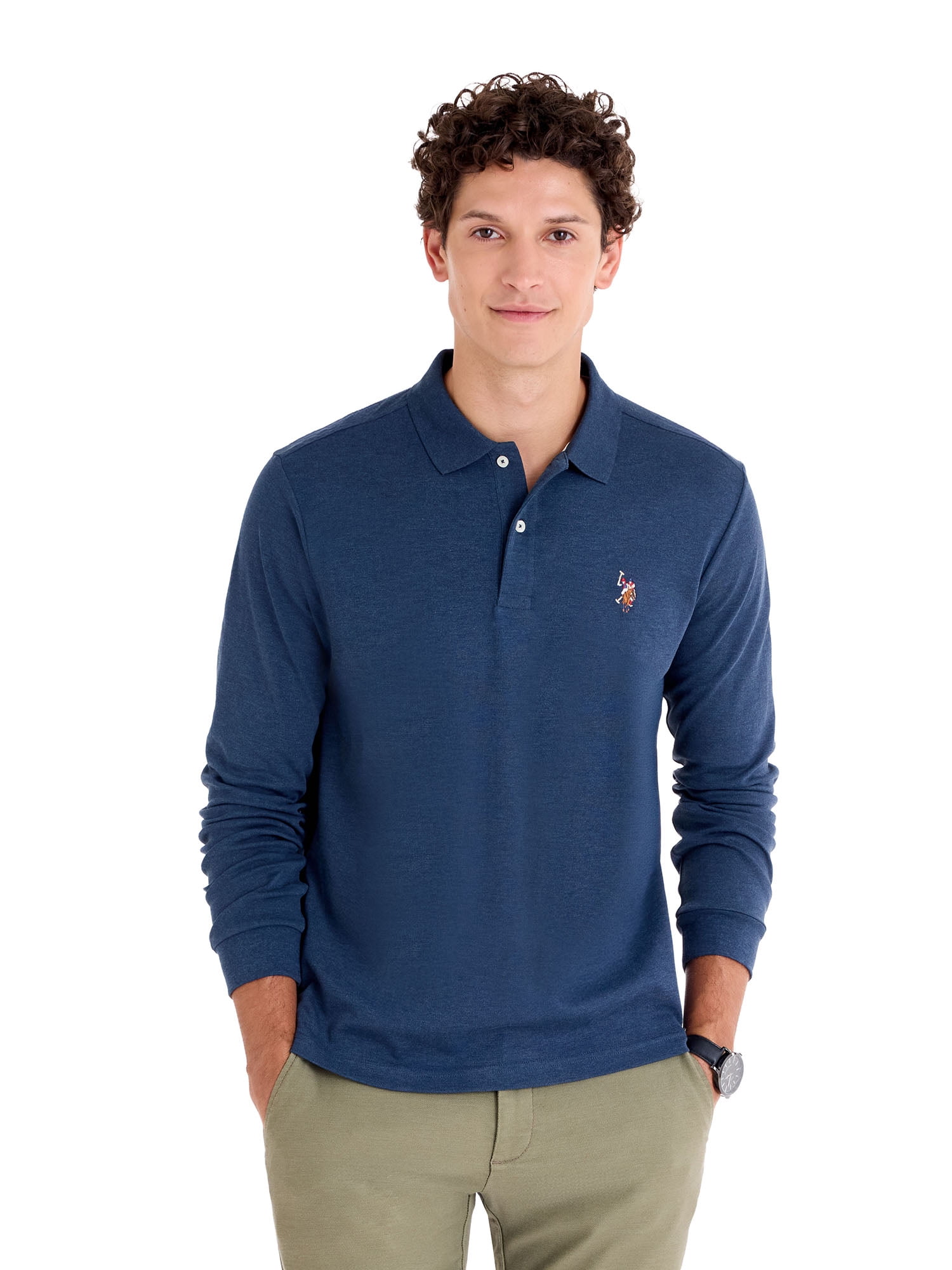 U.S. Polo Assn. Men's Long Sleeve Interlock Polo