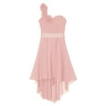 thumbnail image 3 of iEFiEL Girls One Shoulder Chiffon Party Dress Wedding Bridesmaid Pageant Flower Dresses with Beaded Sash, 3 of 6