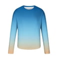 thumbnail image 4 of Miluxas Gradient Long Sleeve T Shirt for Men Fashion Ombre Crew Neck Pullover Tops Lightweight Athletic Stylish Streetwear Tee Multicolor, 4 of 5