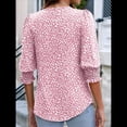 thumbnail image 4 of Blusas para Mujer, Elegantes, Informales, de 3/4 y Puños Fruncidos. Puntos Rosados S, 4 of 9