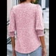thumbnail image 4 of Blusas para Mujer, Elegantes, Informales, de 3/4 y Puños Fruncidos. Puntos Rosados XL, 4 of 9