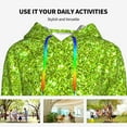 thumbnail image 4 of Uemuo Lime green glitter Pattern Women's Hoodie with Eye-catching Drawstrings- Casual Pullover Hoodie with Kangaroo Pocket, Stylish Hooded Sweatshirt-X-Large, 4 of 7