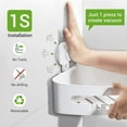 thumbnail image 3 of LUXEAR Suction Cup Corner Shower Caddy Wall Mounted Shower Shelf Bathroom Storage Basket - No-Drilling Removable Plastic Storage Organizer for Bathroom Shower Kitchen - White, 3 of 9