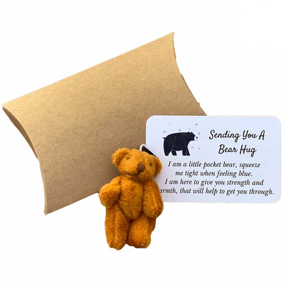 Little Bear Plush Doll ,A Little Animal Pocket Hug, PP Cotton with Greeting Card