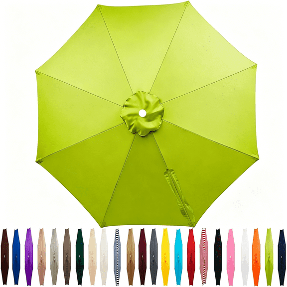 MISSMILE Outdoor Patio Umbrella Replacement Canopy 7.5Ft/9Ft/10Ft/11Ft 6/8 Ribs,Cantilever Offset Patio Umbrella Fabric Cover Resistant Waterproof Shade for Table Pool