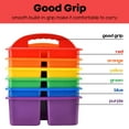 thumbnail image 4 of Plastic Classroom Storage Caddy Organizer with Handle, 6-Pack 3 Compartments, Teacher Supply Caddy for Classroom Organization, Table, Desk, Office, Craft Art Caddy - Assorted Colors, 4 of 8