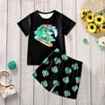 thumbnail image 4 of Hiijoy Toddler Boys Casual Outfits Dinosaur Printed Short Sleeve T Shirt Shorts Set, Sizes 4-5T, 4 of 8