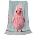 thumbnail image 2 of Fotbe Adorable Pink Fluffy Birds Manta de Franela Acolchonada con Estampado, Súper Suave y Esponjosa, Extra Grande para Sofá, Cama, Uso Todo el Año-50"x40", 2 of 7