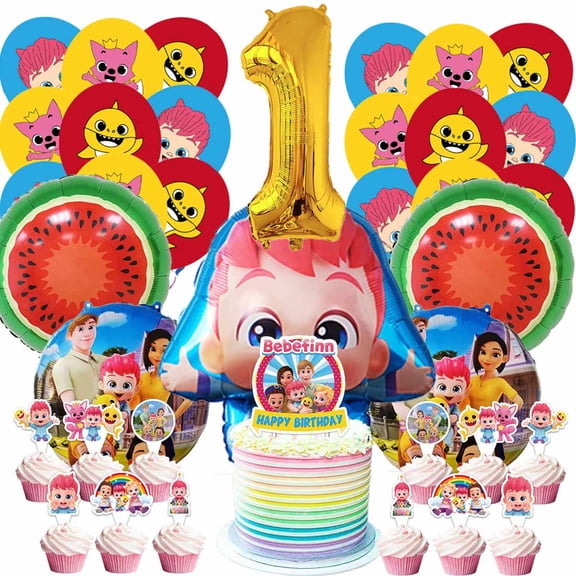 Bebe Playtime Party Supplies 1st Decor Kit Balloons Birthday Cake Topper Decorations