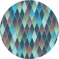 thumbnail image 1 of Ahgly Company Machine Washable Indoor Round Transitional Purple Navy Blue Area Rugs, 8' Round, 1 of 7