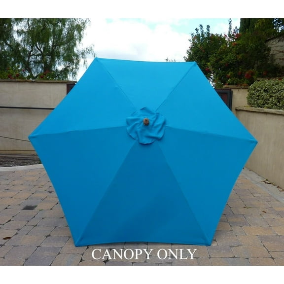 Covered Living 9ft Umbrella Replacement Canopy 6 Ribs in Teal (Canopy Only)