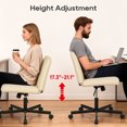 thumbnail image 5 of PayLessHere Criss Cross Armless Office Chair, Adjustable Height & 360° Swivel Wheels, Home Office Chair Beige, 5 of 7