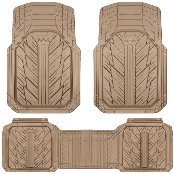 Alfombrillas de coche CAR PASS de goma pesada para todo tipo de clima, color beige