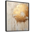 thumbnail image 2 of Designart "Fusion Of Gold And Beige Paint I" Abstract Painting Floater Framed Wall Decor, 2 of 5