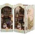 thumbnail image 1 of DIY Book Nook Kit 3D Wooden Puzzle Bookshelf Insert Decor with LED Light DIY Miniature Dollhouse Model Kit Creative Educational Bookshelf Insert Bookend Building Kits, 1 of 9