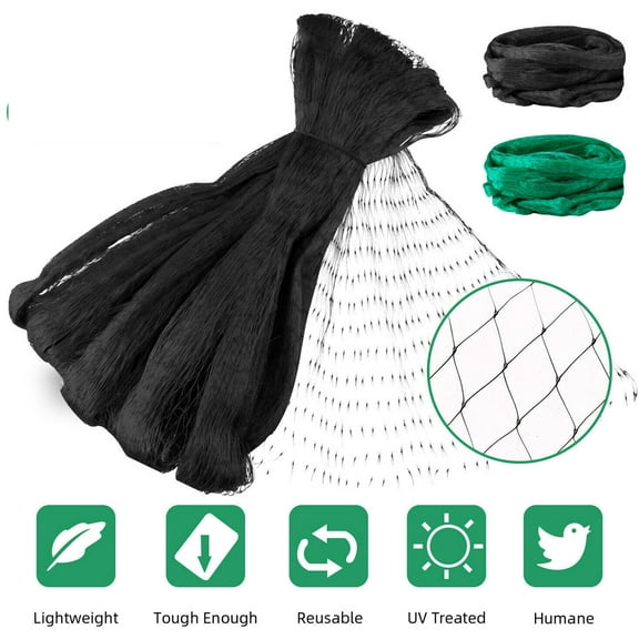 TASHHAR Anti Bird Netting 13 x 33FT Pond Plastic Trellis Net Protect Fruits Tree Crops Plants Garden Mesh for Birds, Deer,Squirrels and Other Animals Black