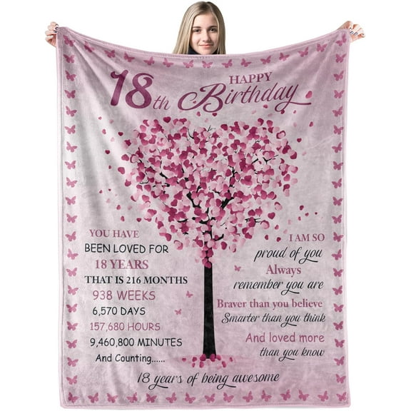 Gifts for 18 Year Old Girl 18 Year Old Girl Birthday Gifts Ideas from Parents Grandparents Sister Friends 18th Birthday Decorations Blanket for Girl 50" x 60"