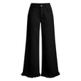 thumbnail image 6 of Women's High Waist Wide Leg Pants With Ruffle Hem Casual Loose Flared Trousers With Pockets, 6 of 6