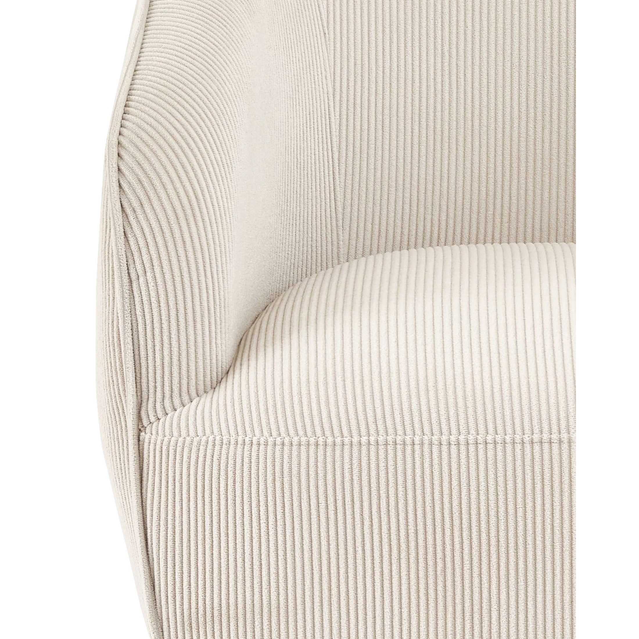 GDF Studio Modern Barrel Accent Chair with Corduroy Upholstery & Gold Metal Legs, Beige