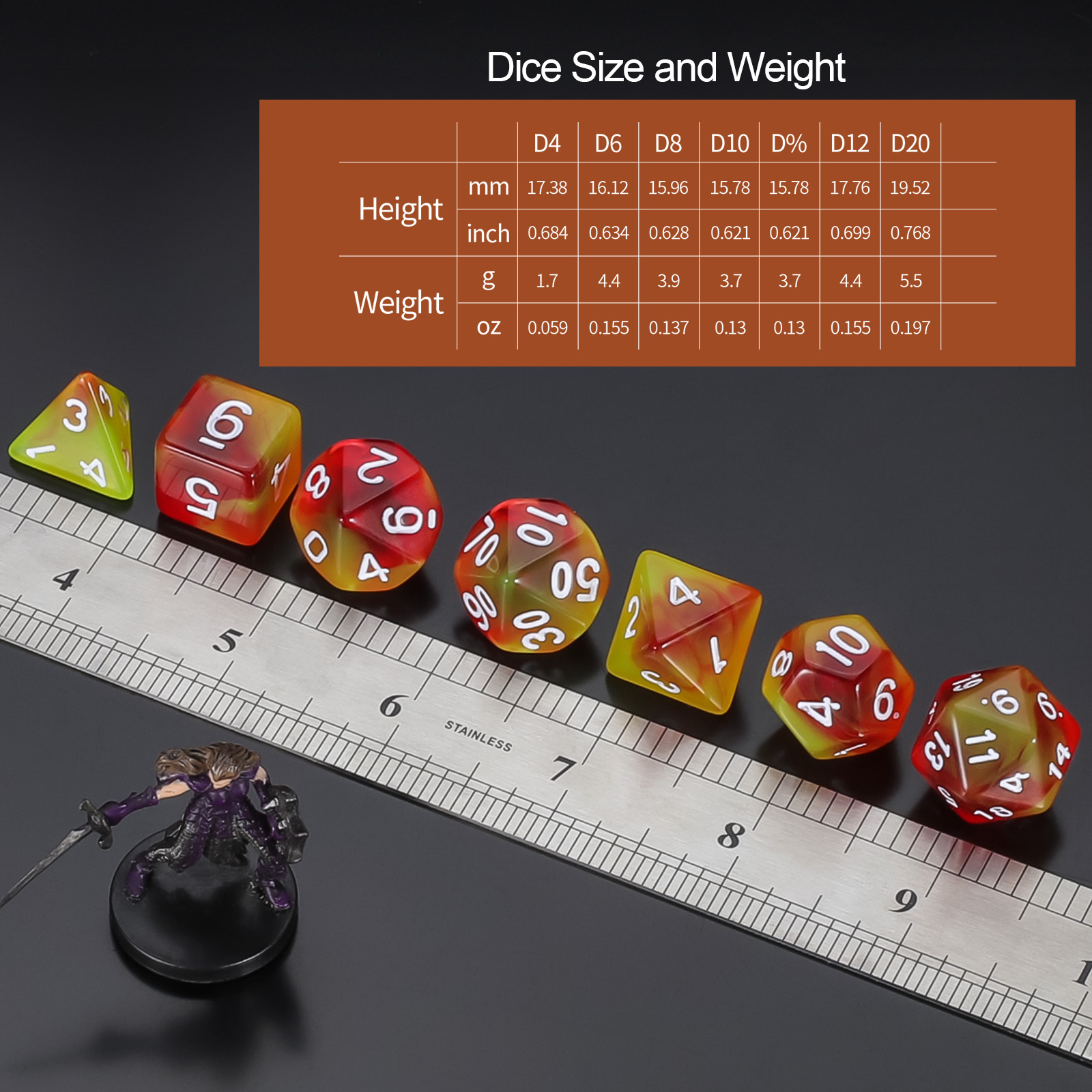 CiaraQ DND Dice Set 15 X 7 Polyhedral Dice (105pcs) with 1 Large Flannel Bag,for Dungeons and Dragons RPG MTG Table Games