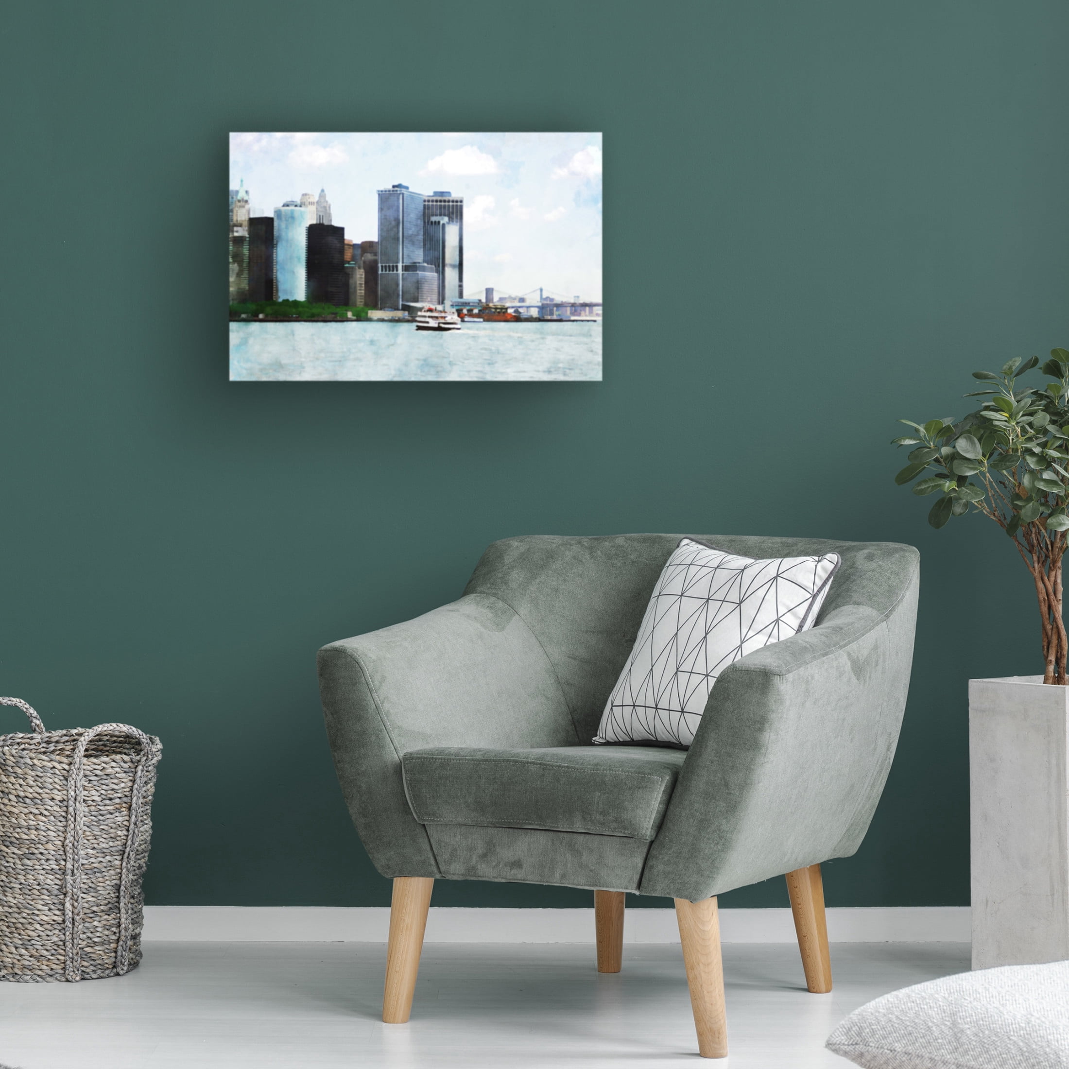 Canvas Wall Art - Jeff Pica 'NYC Battery Park' Wall Art for Living Room, Bedroom, or Office Décor by Trademark Fine Art - 19 x 12 Inches