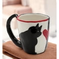 thumbnail image 2 of Ceramic Black and White Cat Mug, Cat Lover Gift, Kitchen Decor, Gift for Her, 2 of 4