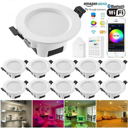 

Gadvery 9W Smart WIFI/Bluetooth Mesh RGB Ceiling Panel Downlight Slim Dimmable Lamp Fixture