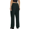 thumbnail image 5 of High Waisted Linen Pants Women Elastic Waist Ankle Length Wide Leg Maternity Crop Pants Drawstring Pull on Lightweight Gauze Pants with Pockets Light Black XXL, 5 of 7