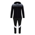 thumbnail image 3 of Dagugfen Workout Sets for Men Zip up Sweatshirt with Hood Black Drawstring Pants Casual Sweatsuit Fashion, 3 of 5