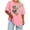Pink, variant on Staron Plus Size T-Shirts for Women Casual Heart Print Round Neck Short Sleeve Loose Comfy Spring Summer Basic Tee, Red 4XL