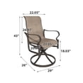 thumbnail image 5 of Mondawe Patio Swivel Dining Chairs Set of 4,Outdoor Chair with Textilene Mesh Fabric & High Back for All Weather Outdoor Lawn Garden Poolside Brown, 5 of 8