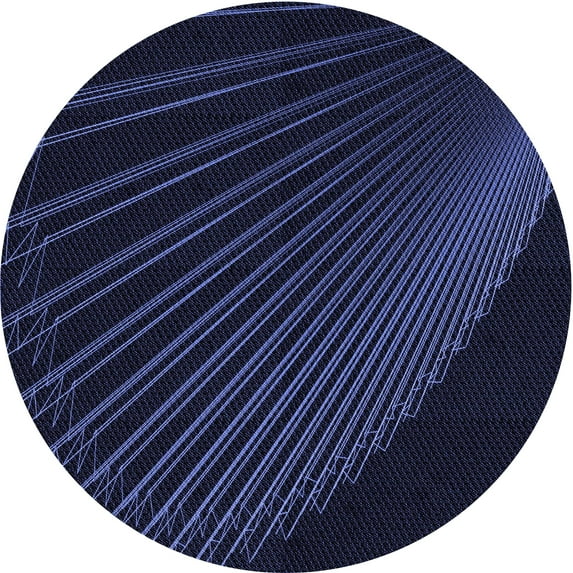 Ahgly Company Machine Washable Indoor Round Transitional Night Black Area Rugs, 7' Round
