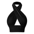 thumbnail image 5 of ZHOGXU Women's Tank Tops Sleeveless Halter Neck Solid Color Backless Comfortable Lightweight Slim Fit Camisole For Daily Wear,Black,L, 5 of 6