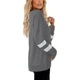 thumbnail image 6 of TEMOFON Womens Long Sleeve Tops Color Block V Neck Tops for Women Shirts Casual Tunic Tops Trendy Fall Grey T Shirt Blouses Pullover Sweatshirts Dressy Size L, 6 of 8