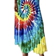 thumbnail image 4 of ORQ Women V-Neck Sleeveless Colorful Vortex Loose Print Strap Dress, 4 of 4