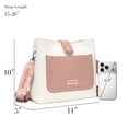 thumbnail image 3 of Wrangler Western Women Crossbody Bucket Purse Large Leather Shoulder Bag with Adjustable Strap, White, 3 of 7