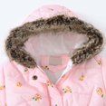 thumbnail image 3 of Manteau d'Hiver en Polaire pour Filles, Imprimé Floral, Veste à Capuche Zippée, Chaud, 3 of 7