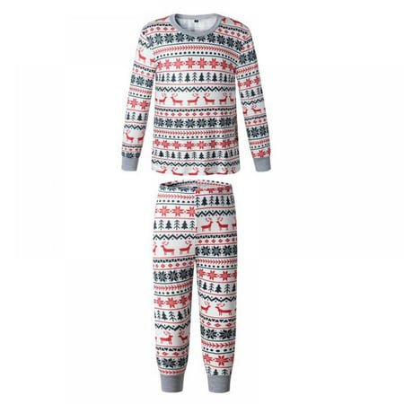 

Viworld Family Matching Christmas Pajamas Sets Dad Mom Kids Baby Deer Printing Family Parent-child Fitted Cotton Soft Two-piece Pajamas Outfits