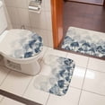 thumbnail image 5 of Gradient Gary Blue Bathroom Rugs Set Modern Abstract Art Watercolor Blue Forest Tree Linen Non Slip Absorbent Bath Mats 3 Piece Set with Bathroom Rug, U-Shaped Floor Mat, Toilet Seat Cover Large Size, 5 of 9