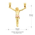 thumbnail image 3 of 14K Two Tone Solid Gold Jesus Body Crucifix Cross Charm Pendant with 1.4mm Round Wheat Chain Necklace - 18", 3 of 4