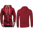thumbnail image 4 of Gupgi Hommes Couleur Unie Capuche à Manches Longues Sweat en Coton Hiver Classique, 4 of 5