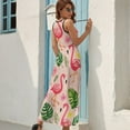 thumbnail image 7 of Flamingo Pattern Sleeveless Dress Woman Fashion Long Dresses Women's Summer Suit Dress 2025, 7 of 7