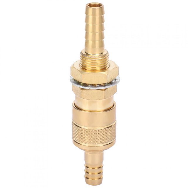 Quick Hose Connector Fitting Hose Connector Hose Fitting Tig Welding Quick Connector Fitting Solid Brass For MIG TIG Welder Torch Yellow