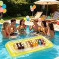 thumbnail image 5 of Thickened PVC Inflatable Swimming Pool Floating Drink Cooler Bar, Multi Slot Beverage Fruit Snack Serving Tray with Cup Holders, Summer Water Party Accessory for Pool Beach Lake Outdoor, Yellow, 5 of 5
