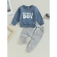 thumbnail image 2 of Fortune Toddler Baby Boy Winter Outfits 2Pcs Infant Letters Sweatshirt Tops Elastic Waist Sweatpants 0-3 Years, 2 of 9