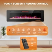 Electactic 60” Indoor Electric Fireplace Ultra Thin Fireplace, Wall Mounted Recessed Fireplace with Multiple Colors