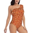thumbnail image 3 of Easygdp Pizza Women's One Shoulder Ruffle Monokini Bathing Suits with Removable Chest Pad, Quick Drying - Large, 3 of 8
