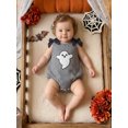 thumbnail image 5 of RUINIXCW Newborn Baby Girl Halloween Outfit Gingham Plaid Bubble Romper Funny Ghost Pumpkin Grimace Embroidery Sleeveless Bow Bodysuit Jumpsuit  Playsuit, 5 of 9