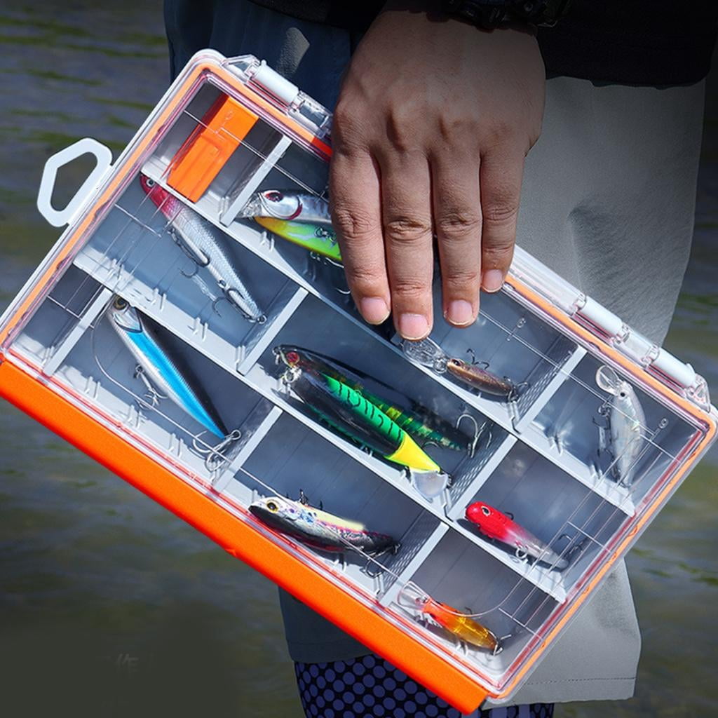 Yihuala Fishing Tackle Box Portable Storage Trays Lure Organizers Storage Box Baits Separator Organizers with Removable Divider